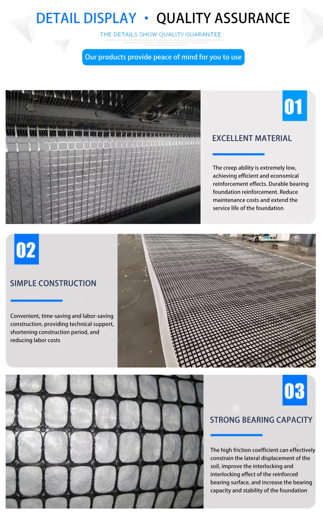 50/50kn Combigrid Biaxial Geogrid Composite with 150g Non Woven Geotextile Global Hot Sale